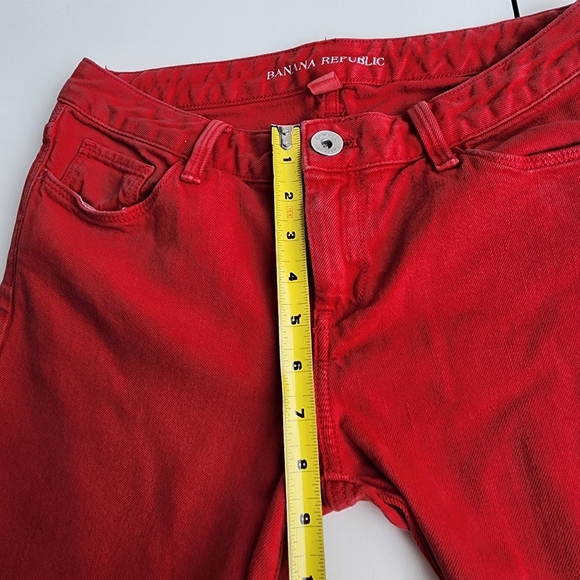 Banana Republic Washed Red Women's Skinny Jeans Red Size 27 Cotton 30×29J3 - Picture 6 of 12